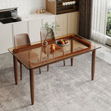 Modern Glass Dining Table Solid Wood Dining Table for Dining Room Clearhalo 'Dining Tables & Seating' 'Dining Tables' 'dining_table' 'furn' 'furn_dining_table' 'Furniture' 'furniture_dining_table' 'Kitchen & Dining Furniture' 'kitchen' 'kitchen_dining_table' 1200x1200_ddd6cbd1-3494-4c79-8bcf-accad6c291ef