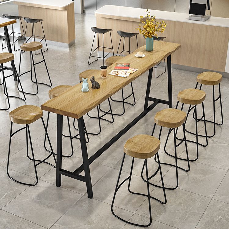 Mesa de barra de boba de madera maciza de madera