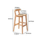 Solid Wood Armless Bar Chair Modern Low Back Bar Stool with Wooden Legs