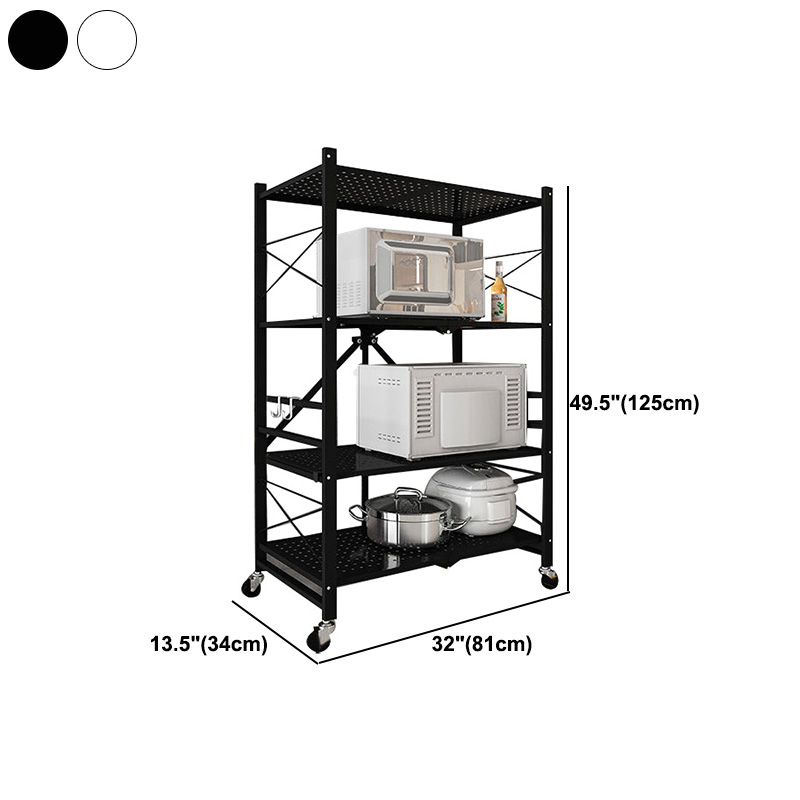 Industrial Folding Etagere Bookshelf Metal Open Bookshelf with Caster Wheels Clearhalo 'Bookcases' 'furn' 'furn_bookcases' 'Furniture' 'furniture_bookcases' 'kitchen' 'kitchen_bookcases' 'Living Room Furniture' 'Office Furniture' 1200x1200_dddcb4f0-75d1-4d22-9b34-d61b0b7273a7