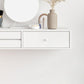 Contemporary Vanity 3 Storage Drawers Dresser with Mirror Stool in White