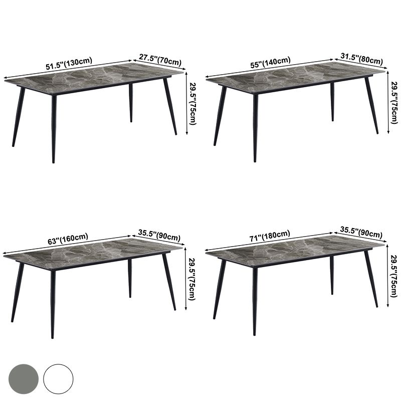 Metal Contemporary Rectangular Dining Table Sintered Stone Table with Metal Legs Clearhalo ' dining_table' 'Dining Tables & Seating' 'Dining Tables' 'furn' 'furn_dining_table' 'Furniture' 'furniture_dining_table' 'Kitchen & Dining Furniture' 'kitchen&dining_furn' 'kitchen' 'kitchen_dining_table' 1200x1200_dddf3a9a-365c-4dd1-851e-2571b4667645