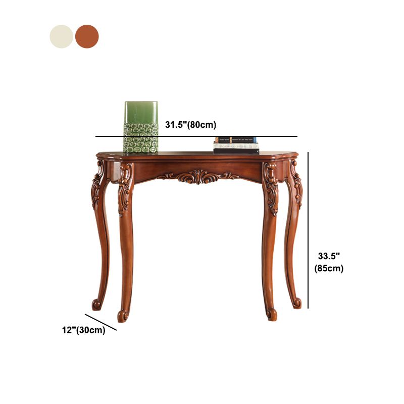 Free Form Wood Console Table with 4 Legs Solid Wood Frame Accent Table for Hall Clearhalo 'Console Tables' 'console_tables' 'Entry & Mudroom Furniture' 'furn' 'furn_console_tables' 'Furniture' 1200x1200_dddfabc9-ee89-4ede-934c-88a6e6d2235a