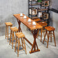 Brown Solid Wood Top Bar Table for Small Places Contemporary Pub Table with Trestle Clearhalo 'Bar Furniture' 'Bar Tables' 'bar_tables' 'furn' 'furn_bar_tables' 'Furniture' 'Kitchen & Dining Furniture' 1200x1200_dde17a37-f5e9-4468-b725-34bff26d679c