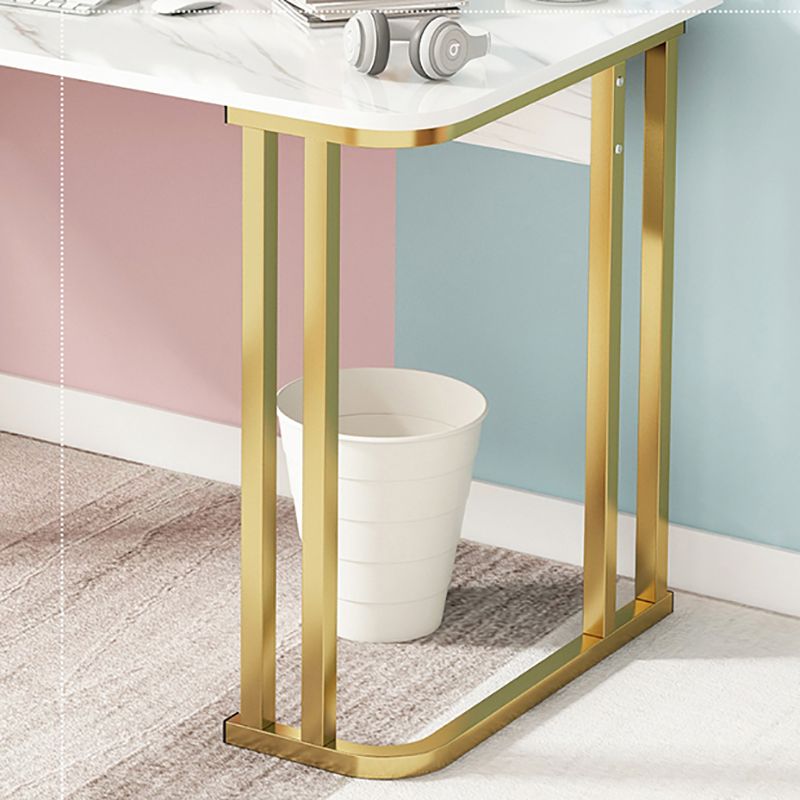 28.3 Inch Height Writing Desk Rectangular Glam Wooden Office Desk Clearhalo 'furn' 'furn_office_desk' 'Furniture' 'Office Desks' 'Office Furniture' 'office_desk' 1200x1200_dde1b155-9fa1-4a66-a36f-7d4144992316