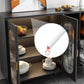 Sideboard di vetro moderni a tavolo a buffet con 2-cassetti e 2 porte