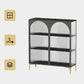 Puertas de vidrio de estilo glamero Credenza de metal para uso de la cocina