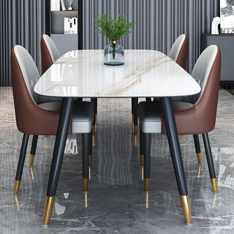 Living Room Furniture Stone 4 Solid Wood Legs Traditional Luxury Dining Table Clearhalo ' dining_table' 'Dining Tables & Seating' 'Dining Tables' 'furn' 'furn_dining_table' 'Furniture' 'furniture_dining_table' 'Kitchen & Dining Furniture' 'kitchen&dining_furn' 'kitchen' 'kitchen_dining_table' 1200x1200_dde40c1c-2847-4332-92c2-c4d050b85011
