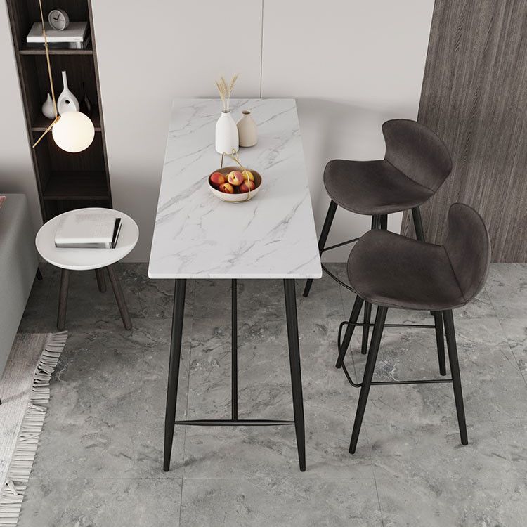Juego de mesa de bar moderno, juego de barra rectangular de piedra de 1/2/3 piezas con taburetes tapizados