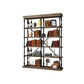 Industrial Style Open Back Bookshelf Standard Metal Bookcase with Rectangular Shelves