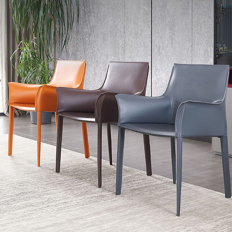 Contemporary Faux Leather Dining Chair Upholstered Dining Arm Chair Clearhalo 'Dining Chairs' 'Dining Tables & Seating' 'dining_chair' 'furn' 'furn_dining_chair' 'Furniture' 'Kitchen & Dining Furniture' 1200x1200_dde81285-1d73-46a0-8bb4-2b3e54744937