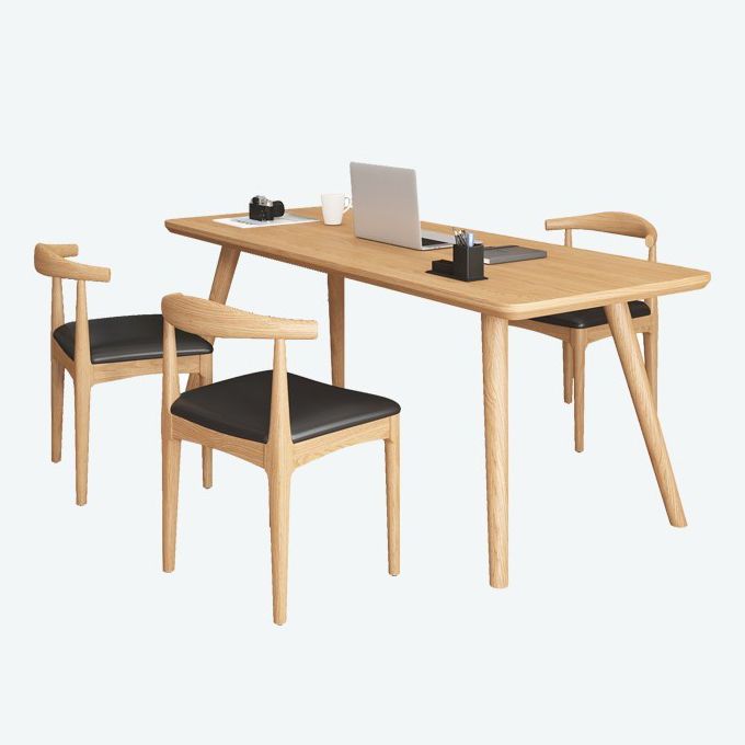 ソリッドウッド湾曲した会議テーブルホームオフィスモダンライティングデスク