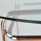 Modern Glass Round Side Table 27.5"/31.5" Wide Metal Sled End Table