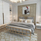 Gestoffeerd metalen open-frame bed 43,3-in High Golden Bed frame