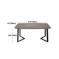 Industrial Sintered Stone Top Dining Table Rectangle Table with Double Pedestal