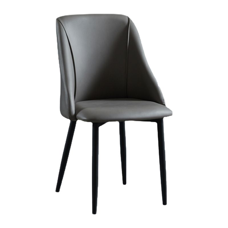 Leather Upholstered Armless Dining Chairs Home Side Chairs with Metal Legs Clearhalo ' kitchen&dining_furn' 'Dining Chairs' 'Dining Tables & Seating' 'dining_chair' 'furn' 'furn_dining_chair' 'Furniture' 'furniture_dining_chair' 'Kitchen & Dining Furniture' 'kitchen' 1200x1200_ddeac475-c029-4149-b225-d7c84452519e