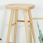 Modern Armless Backless Counter Stool Pine Wood Bar Stool with Pedal