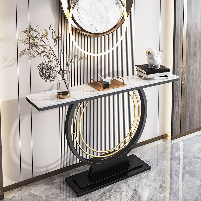 Tavolo da rettangolo di accento console in pietra contemporanea tavolo da rettangolo per sala