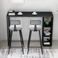 Industrial Style Bar Table Stone Rectangle Pub Table for Outdoor and Breakroom