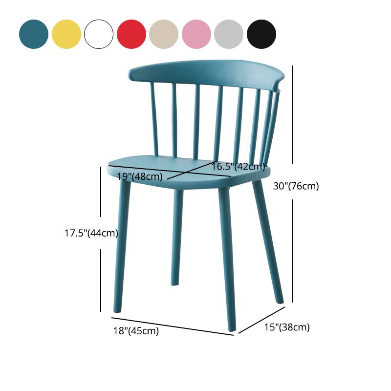 Modern Plastic Indoor-Outdoor Dining Chair Windsor Back Side Chair Clearhalo 'Dining Chairs' 'Dining Tables & Seating' 'dining_chair' 'Furniture' 'furniture_dining_chair' 'Kitchen & Dining Furniture' 1200x1200_dded2643-d6e2-4b8d-a4bb-c6102ab643f2