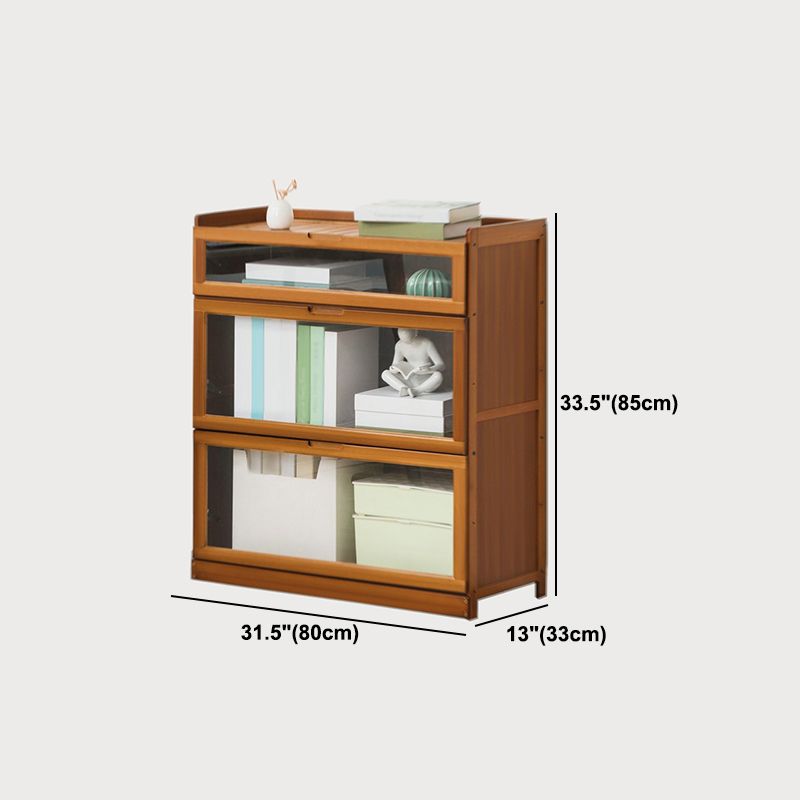 Modern Bamboo Barrister Bookcase Closed Back Bookcase for Home Office Clearhalo 'Bookcases' 'furn' 'furn_bookcases' 'Furniture' 'furniture_bookcases' 'kitchen' 'kitchen_bookcases' 'Living Room Furniture' 'Office Furniture' 1200x1200_ddee0536-2e7b-4218-aec5-665935c60855