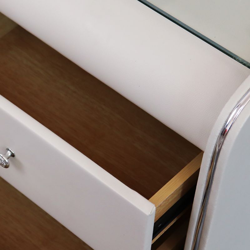 2 Schubladen zeitgenössischer Nachttisch Glass Top Night Tisch, 19 "groß