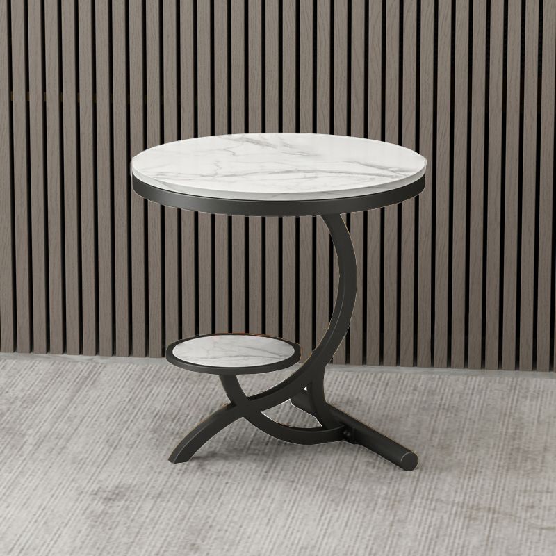 Modern Double Tier Minimalist End Table Abstract Round Corner Table Clearhalo 'Coffee & Accent Tables' 'End & Side Tables' 'end_side_tables' 'furn' 'furn_end_side_tables' 'Furniture' 'Living Room Furniture' 1200x1200_ddf009b8-ebea-453d-b8db-ae9bb8c5e6cf