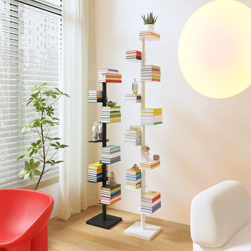 White/Black Bookcase Contemporary Style Bookshelf for Home and Office Clearhalo 'Bookcases' 'furn' 'furn_bookcases' 'Furniture' 'Office Furniture' 1200x1200_ddf0d835-7d22-4d2e-a40f-b747f3434b52
