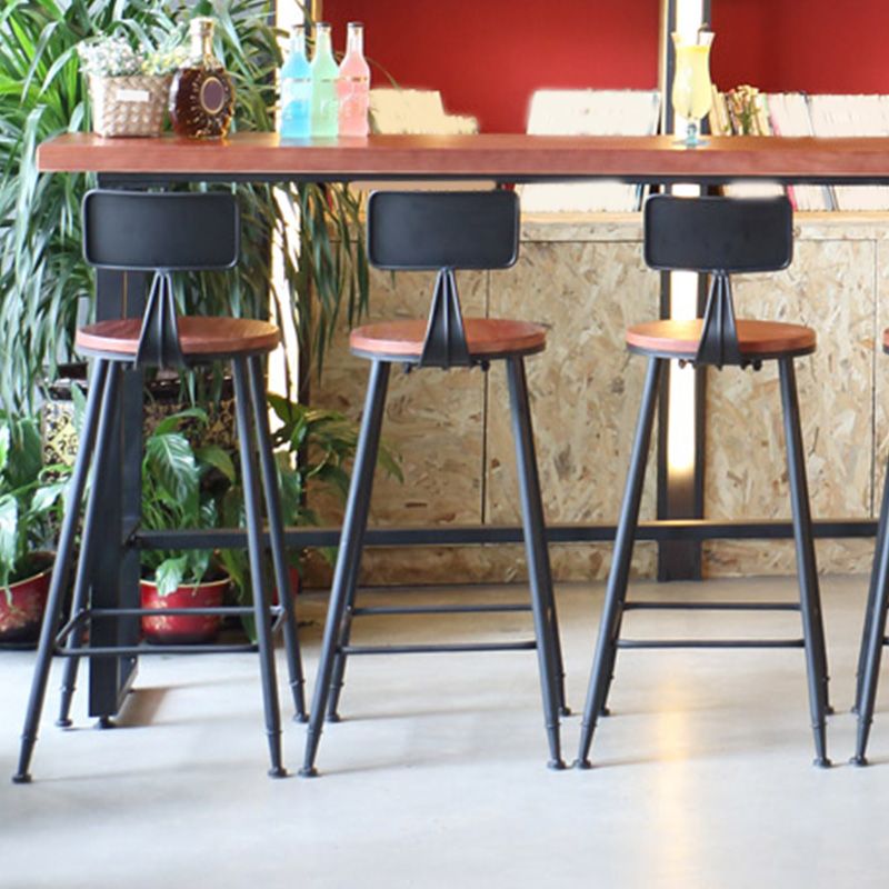 Mesa rectangular de altura de barra, mesa de pub bistró con tapa de madera maciza y base negra