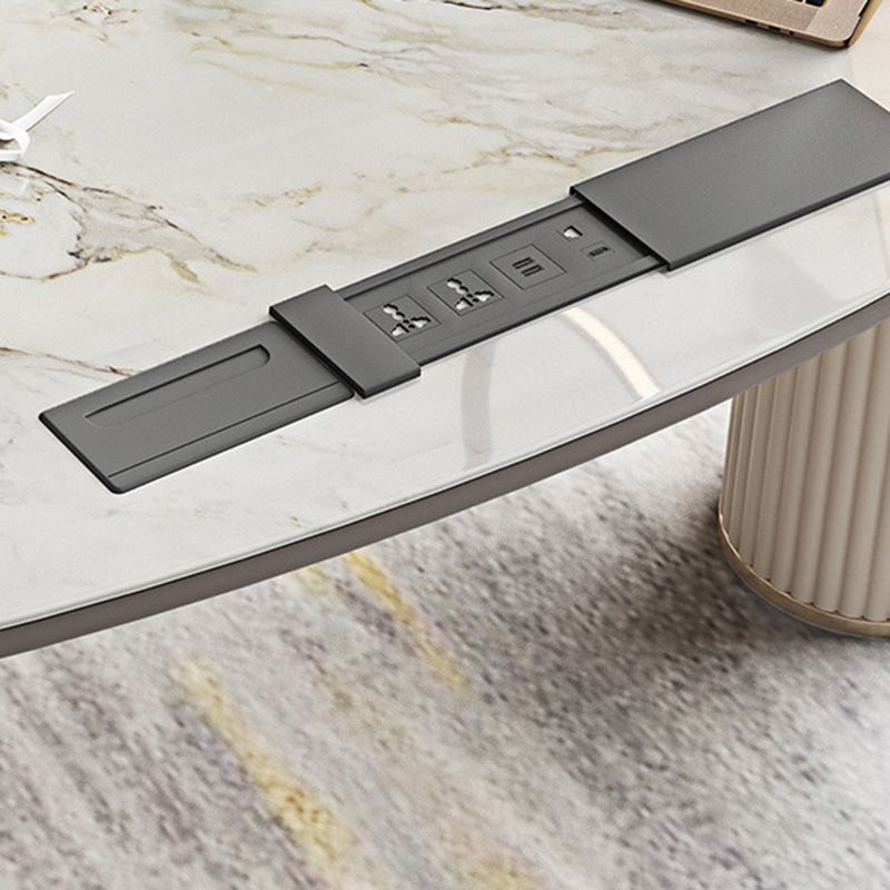 Bureau de bureau secrétaire en marbre contemporain, 27,6 "W x 29,5" H