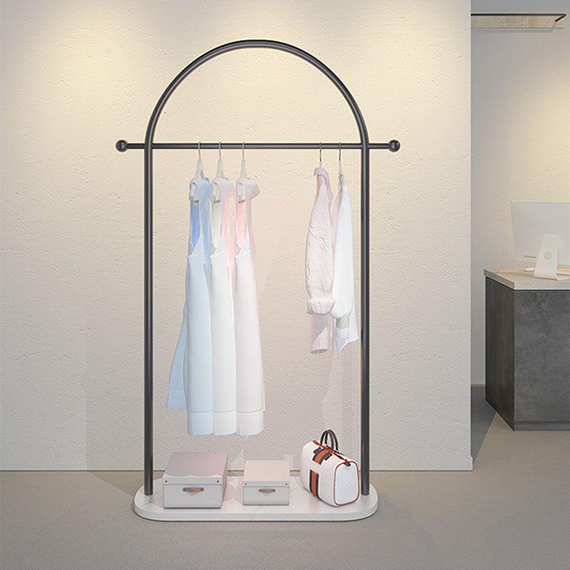 Modern Metal Hall Stand Hanging Rail with 2 Hooks Coat Hanger Clearhalo 'Entry & Mudroom Furniture' 'furn' 'furn_hall_tree_coat_racks' 'Furniture' 'Hall Trees & Coat Racks' 'hall_tree_coat_racks' 1200x1200_ddf212b6-3bda-47bb-acfd-6b08a0d150dd