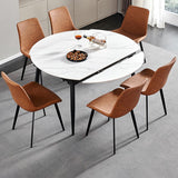 Simplicity Style Stone Table Rectangle 4-foot Dining Table with Drop-Leaf Clearhalo ' dining_table' 'Dining Tables & Seating' 'Dining Tables' 'furn' 'furn_dining_table' 'Furniture' 'furniture_dining_table' 'Kitchen & Dining Furniture' 'kitchen&dining_furn' 'kitchen' 'kitchen_dining_table' 1200x1200_ddf220f5-0457-471a-a13c-8f24b95b4833