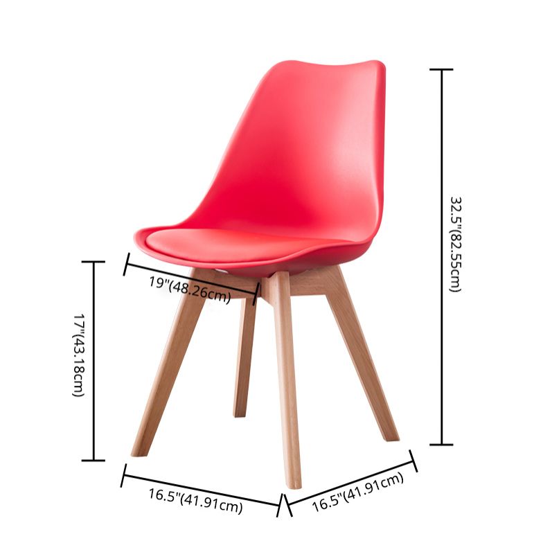Nordic Glam Style Leather Dining Chair Armless Chair with Wooden Legs for Kitchen Clearhalo ' kitchen&dining_furn' 'Dining Chairs' 'Dining Tables & Seating' 'dining_chair' 'Furniture' 'furniture_dining_chair' 'Kitchen & Dining Furniture' 'kitchen' 1200x1200_ddf2365e-53c0-4046-ae57-ba111426fa66