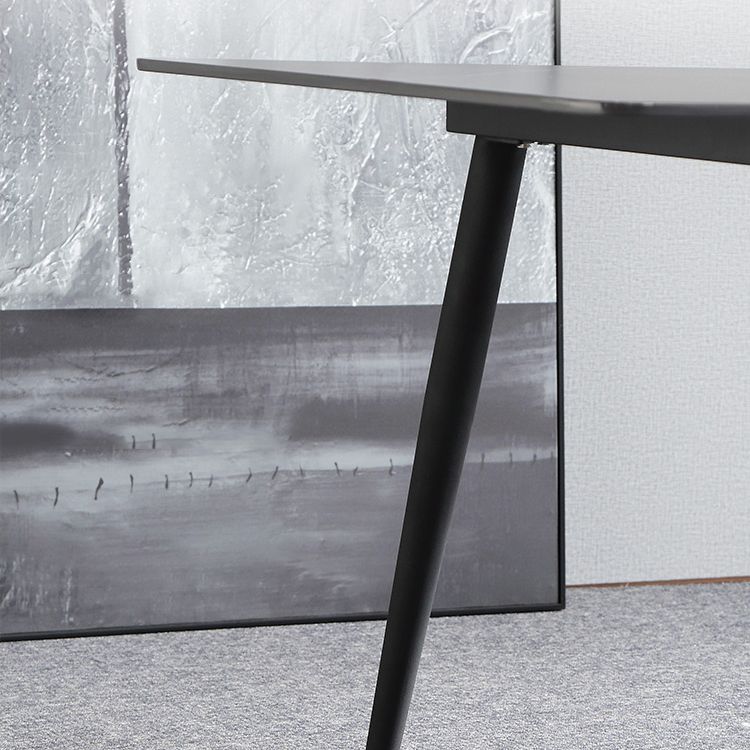 Juego de comedor interior moderno rectangular de piedra negra de 1/4/5/7 piezas