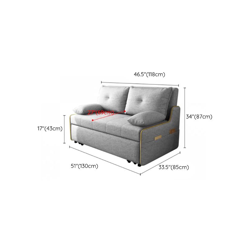 STOCK FUTON in futon e materasso in tessuto moderno grigio con cuscini