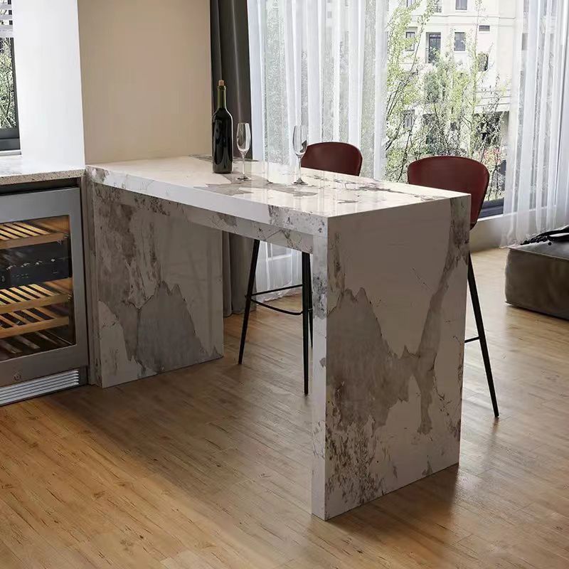Modern Style Rectangle Stone Bistro Bar Desk Table for Living Room Clearhalo 'Bar Furniture' 'Bar Tables' 'bar_tables' 'furn' 'furn_bar_tables' 'Furniture' 'Kitchen & Dining Furniture' 1200x1200_ddf366cd-1234-4aea-85b3-46f60cac7158