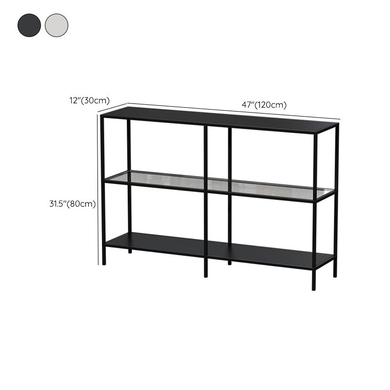Contemporary Rectangle Console Accent Table Antique Finish Console Sofa Table in Metal Clearhalo 'Console Tables' 'console_tables' 'Entry & Mudroom Furniture' 'furn' 'furn_console_tables' 'Furniture' 1200x1200_ddf3ba69-262c-48de-b603-a157ce4b6cc7