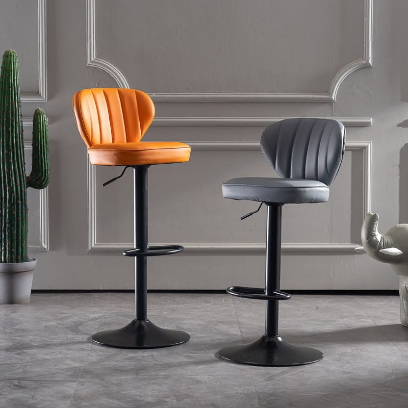 Adjustable Height Leather Indoor Bar Stool Footrest Low Back Counter Stool with Cushion Clearhalo 'Bar Furniture' 'Bar Stools' 'bar_stools' 'furn' 'furn_bar_stools' 'furniture_bar_stools' 'Kitchen & Dining Furniture' 'kitchen&dining_furn' 'kitchen' 'kitchen_furn' Furniture' 1200x1200_ddf3d41d-8423-40fc-ba21-91c946fdc012