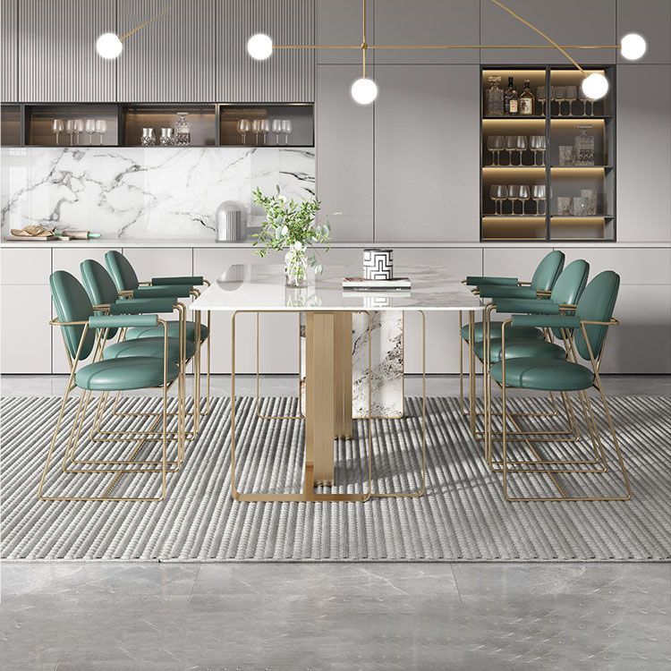 Luxury Sintered Stone Top Dining Set Rectangle 1/2/4/5/7 Pieces Dining Table with Chairs Clearhalo 'Dining Room Sets' 'Dining Tables & Seating' 'dining_room_set' 'furn' 'furn_dining_room_set' 'Furniture' 'furniture_dining_room_set' 'Kitchen & Dining Furniture' 1200x1200_ddf5ba0c-4c99-4c9b-a906-1321bb2e826e