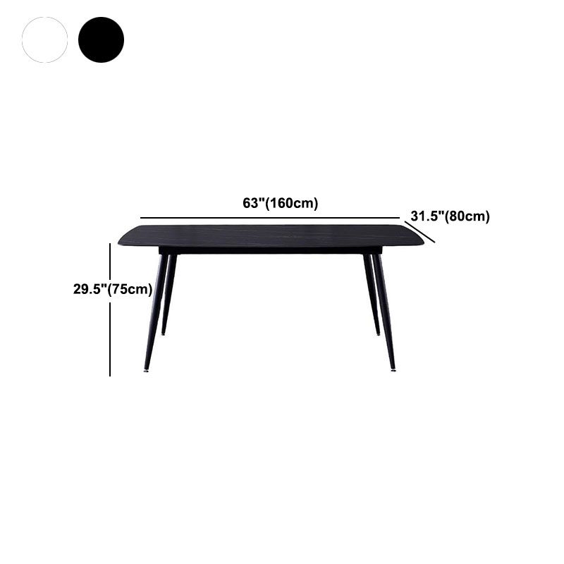 Stone Top Dining Table Industrial Rectangle Table with 4 Legs Clearhalo 'Dining Tables & Seating' 'Dining Tables' 'dining_table' 'furn' 'furn_dining_table' 'Furniture' 'furniture_dining_table' 'Kitchen & Dining Furniture' 'kitchen' 'kitchen_dining_table' 1200x1200_ddf61408-8f61-4e66-980c-2069602c8eb9