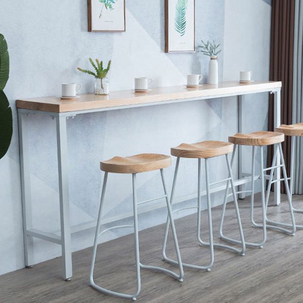 Rectangle Bar Table Contemporary Wood Bar Table with Trestle Base Clearhalo 'Bar Furniture' 'Bar Tables' 'bar_tables' 'furn' 'furn_bar_tables' 'Furniture' 'furniture_bar_tables' 'Kitchen & Dining Furniture' 1200x1200_ddf6d1b2-02f9-420d-97c4-aa3c3c971b67