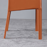 Chaise de bras moderne en cuir chaise à manger intérieure avec base en métal