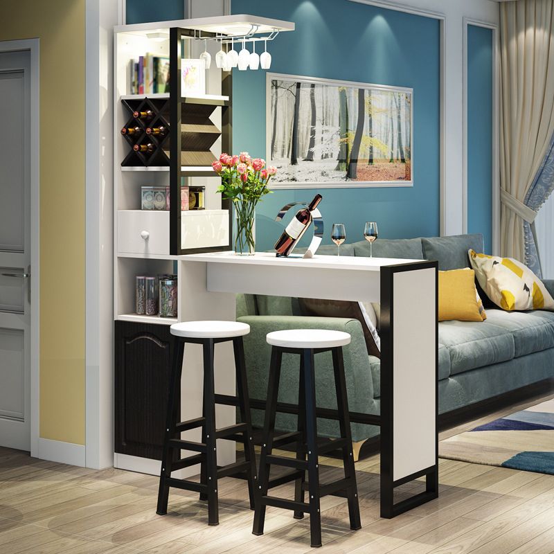 Contemporary Bar Dining Table Rectangle Bar Dining Table with Trestle Base Clearhalo 'Bar Furniture' 'Bar Tables' 'bar_tables' 'Furniture' 'furniture_bar_tables' 'Kitchen & Dining Furniture' 1200x1200_ddf75a9e-9032-4485-ba26-50e1ae74acc0