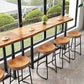 Modern Armless Counter Stool Iron Cafe Bar Stool with Wooden Seat and Pedal Clearhalo 'Bar Furniture' 'Bar Stools' 'bar_stools' 'furn' 'furn_bar_stools' 'Furniture' 'furniture_bar_stools' 'Kitchen & Dining Furniture' 1200x1200_ddf869e6-294f-4e81-bdb5-5c721e7f0e85