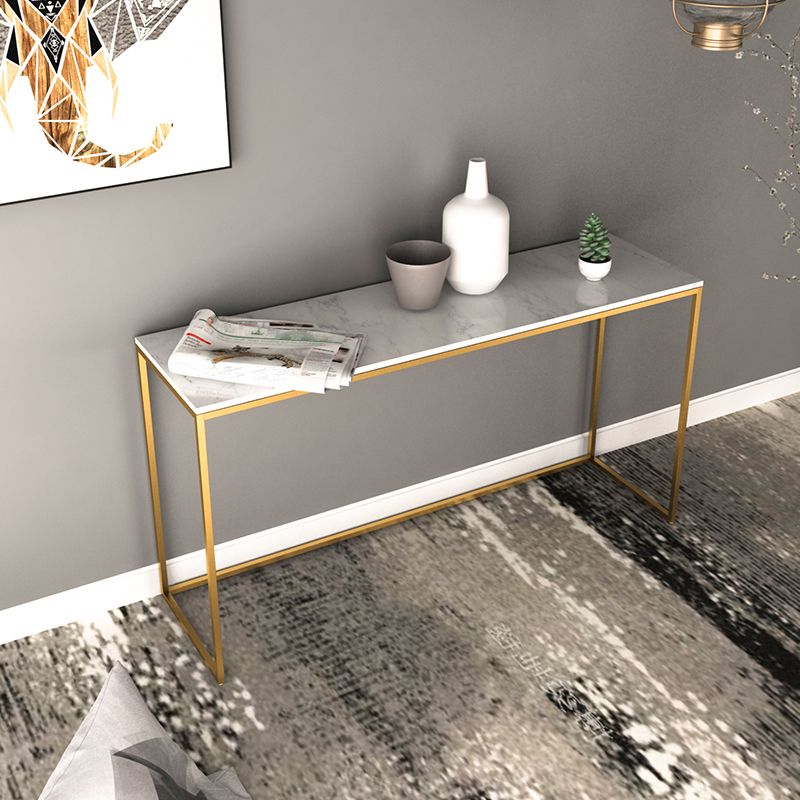 Tabella della console del rettangolo di marmo Glam Ironcraft Accent Table per Hall