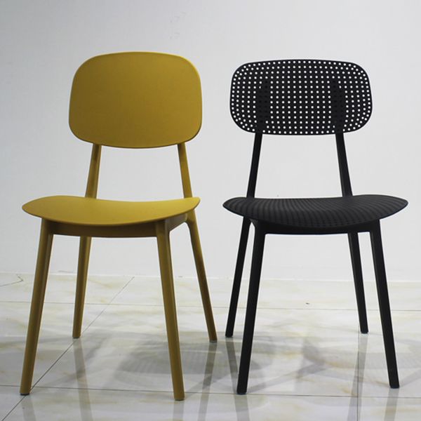 Scandinavian Stackable Dining Side Chair Plastic Armless Dining Chairs