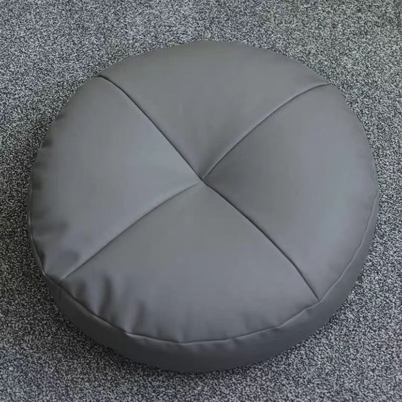 Modern Pouf Ottoman Leather Upholstered Solid Color Round Ottoman Clearhalo 'furn' 'furn_ottomans_poufs' 'Furniture' 'Living Room Furniture' 'Ottomans & Poufs' 'ottomans_poufs' 1200x1200_ddfc7338-7872-4d43-86b6-1c51b3ff335d