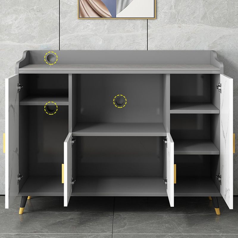 Serveur de cuisine de style moderne serveur en bois d'ingénierie avec rangement ouvert