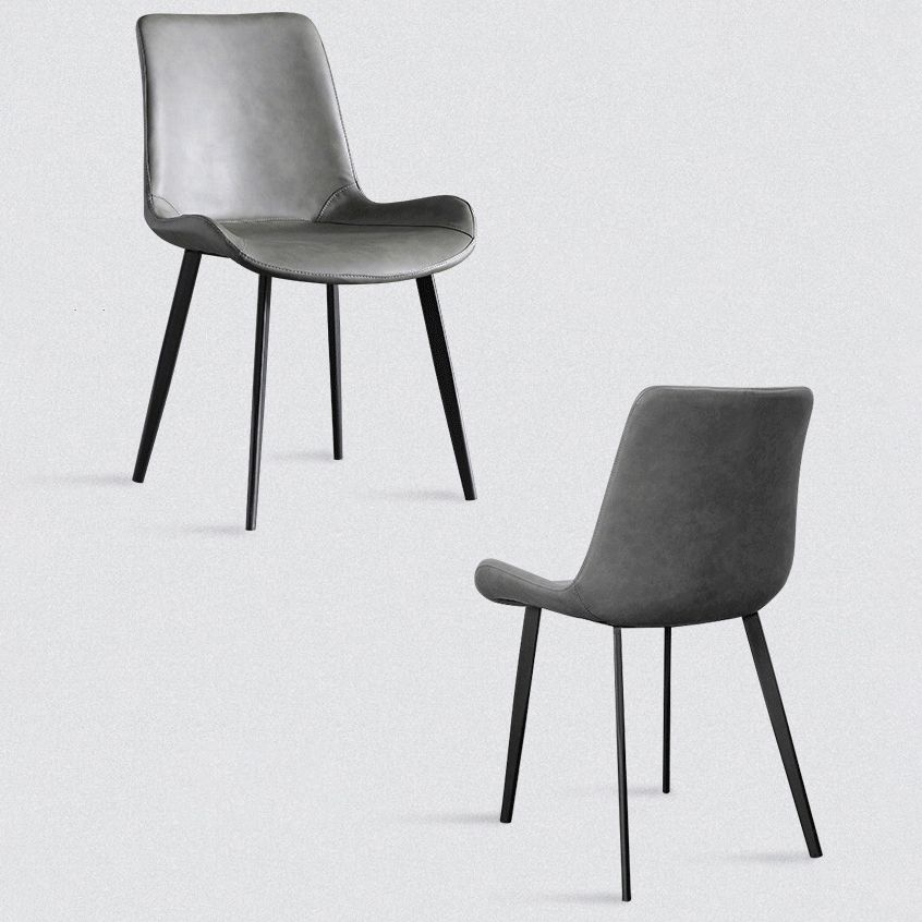 Modern PU Leather Dining Chair Solid Back Matte Finish Chair for Kitchen Clearhalo ' kitchen&dining_furn' 'Dining Chairs' 'Dining Tables & Seating' 'dining_chair' 'Furniture' 'furniture_dining_chair' 'Kitchen & Dining Furniture' 'kitchen' 1200x1200_ddff2d78-26fc-407c-8a6d-18986b849119