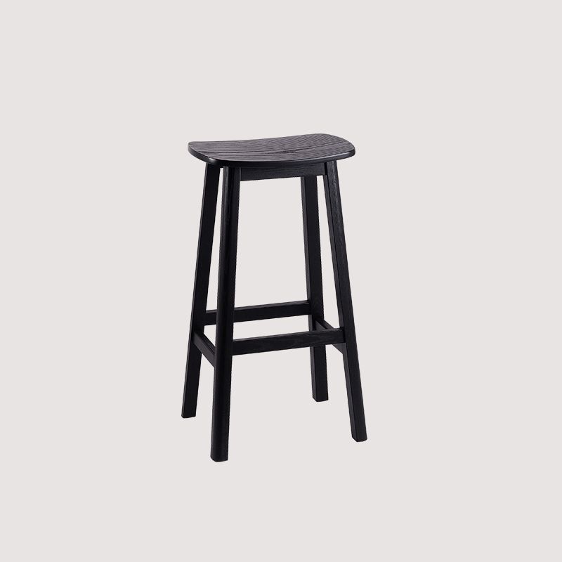 ソリッドウッドバースツールコンテンポラリースタイルのサドルシートアームレススツール